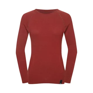 Bielizna sportowa damska - Damska koszulka termoaktywna Fjord Nansen Oxiva Merino LS oaky red - L/XL - grafika 1