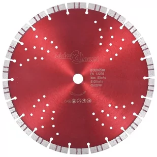 vidaXL Tarcza diamentowa turbo z otworami, stal, 300 mm - Akcesoria do elektronarzędzi - miniaturka - grafika 1