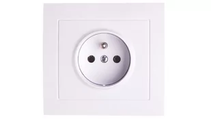 Ospel Kier Gniazdo Pojedyncze z uziemieniem 16A/250~, IP20 Biały - GP-1WZ/00 - Gniazdka elektryczne - miniaturka - grafika 1