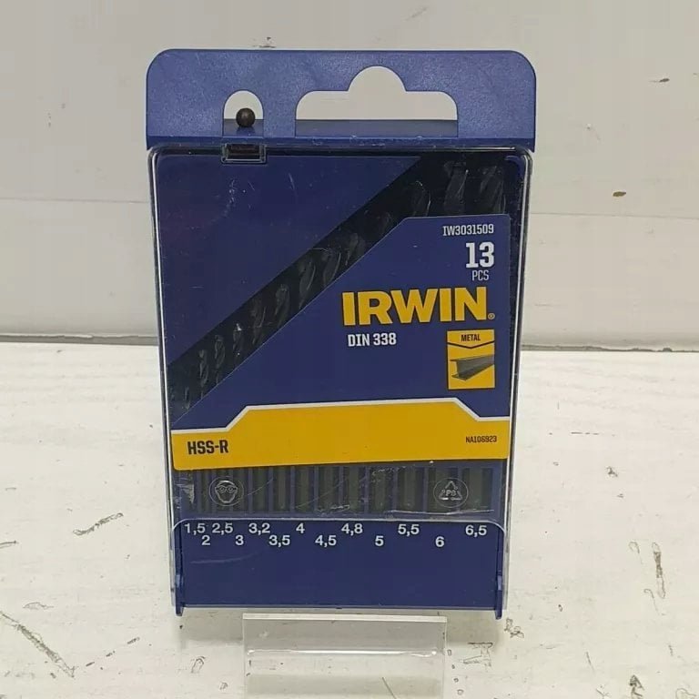Irwin Wiertło WIERŁO METAL HSS-R DIN338 kpl.13szt. 1,5-2-2,5-3-3,2-3,5-4-4,5-4,8-5-5,5-6-6,5mm w kasecie
