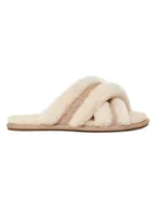 Kapcie damskie - UGG Kapcie "Scuffita" w kolorze kremowym z wełny jagnięcej - miniaturka - grafika 1