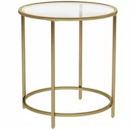 Ławy i stoliki kawowe - Nowoczesny Stolik Kawowy Szklany Nocny Złoty Sn - miniaturka - grafika 1