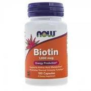 Nutrikosmetyki - PRO NATURA NOW FOODS Biotin 1000 mcg 100 kaps - miniaturka - grafika 1