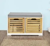 Szafki na buty - SoBuy Ławka na buty, ławka, stojak na buty, szafka na buty, skrzynia na buty FSR23-K-WN - miniaturka - grafika 1