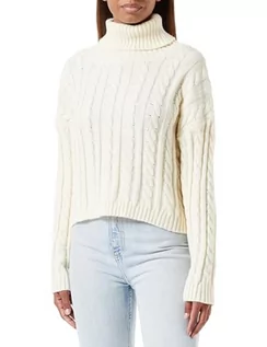Swetry damskie - Libbi myMo damski sweter z golfem z golfem, akryl, wełna, biały, rozmiar XL/XXL, biały (wollweiss), XL - grafika 1