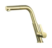 Baterie kuchenne - Deante Silia Bateria kuchenna z wyciągną wylewką złoto szczotkowane BQSR73M - miniaturka - grafika 1