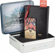 Portfele - Peterson Duży portfel męski czarny ze skóry naturalnej, bez zapięcia Peterson NoSize - miniaturka - grafika 1