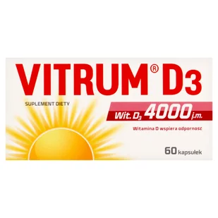Vitrum D3 Strong, witamina D 4000 j.m., 60 kapsułek - Witaminy i minerały Vitrum D3 Strong, witamina D 4000 j.m., 60 kapsułek - Witaminy i minerały - miniaturka - grafika 1