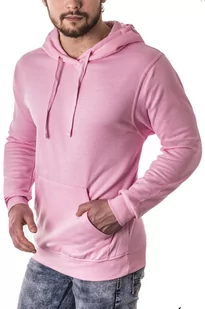 Męska bluza z kapturem  sg1 - różowa - Risardi - Bluzy męskie - miniaturka - grafika 1