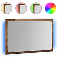 Lustra - vidaXL Lustro łazienkowe z LED, stare drewno, 60x8,5x38 cm - miniaturka - grafika 1