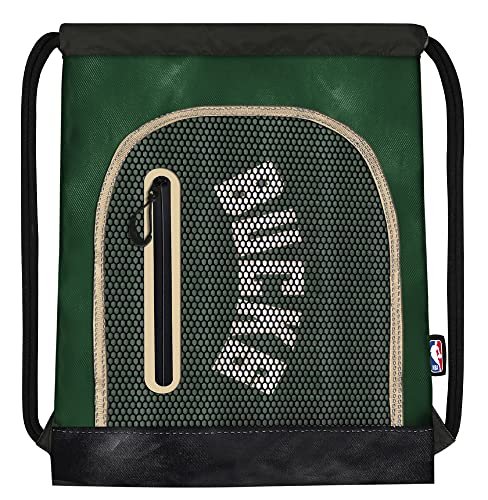 PANINI - plecak sznurkiem NBA Milwaukee, plecak Unisex torba szkolna dla dzieci i młodzieży z paskiem na ramię z kieszenią na zamek ZIP, zielony kolor - oficjalna NBA, zielony, Casual