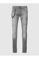 Spodnie męskie - Jeansy o kroju tapered fit z łańcuszkiem - Antony Morato - miniaturka - grafika 1