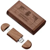 Pendrive - Pendrive drewniany z grawerem 64 GB w magnetycznym pudełku dla niej na urodziny - miniaturka - grafika 1