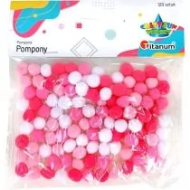 Pompony poliestrowe 10mm mix 120szt - Titanum - Zabawki kreatywne - miniaturka - grafika 1