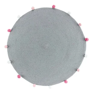 Okrągły dywanik z pomponami POMPOMPARTY 90 cm 1609492 - Dywany dla dzieci - miniaturka - grafika 1