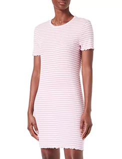 Sukienki - VERO MODA Damska sukienka Vmvio Ss Stripe Short Dress Noos, Prism Pink/Stripes:snow White, M - grafika 1