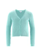 Swetry damskie - happy girls by Eisend Kardigan w kolorze turkusowym - miniaturka - grafika 1