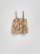 Koszulki i topy damskie - Reserved - Lniany top - wielobarwny - miniaturka - grafika 1