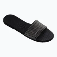 Klapki i japonki damskie - Klapki damskie Havaianas You Malta Metallic black - miniaturka - grafika 1