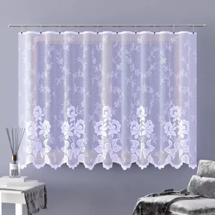 Firanka żakardowa metrażowa wys. 160 cm Willow A151 biała - Firany - miniaturka - grafika 1