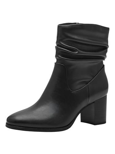 Marco Tozzi Damskie botki Zip+Slip 2-25335-43 modne kozaki, czarne, 39 EU, czarny, 39 EU