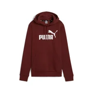Bluzy sportowe damskie - Damska bluza z kapturem i logo Essentials FL PUMA Intense Red - miniaturka - grafika 1