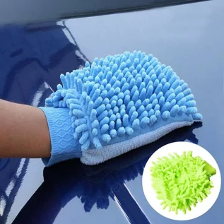 Akcesoria do mycia samochodu - Rękawica z mikrofibry do mycia samochodu - zielona - grafika 1
