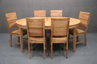 Stoły - Stół Rozkładany Stockholm Okrągły 120 - 170 Cm + 6X Krzesło 208 Dębowy B 5182 - miniaturka - grafika 1
