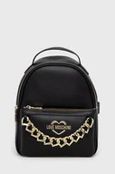 Plecaki - Love Moschino plecak damski kolor czarny mały z aplikacją - miniaturka - grafika 1