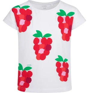 T-shirt z krótkim rękawem dla dziewczynki, z malinami, biały 3-8 lat - Bluzki dla dziewczynek - miniaturka - grafika 1