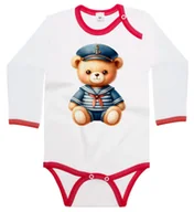 Body dla niemowląt - Body dziecięce Miś Pluszowy Marynarz Kapitan Dzień Misia 86/92 - miniaturka - grafika 1