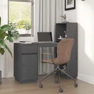 Biurka - vidaXL Biurko, szare, 110x53x117 cm, lite drewno sosnowe - miniaturka - grafika 1