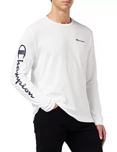Champion Męski T-shirt American Classics Maxi Logo, biały, S - Koszulki męskie - miniaturka - grafika 1