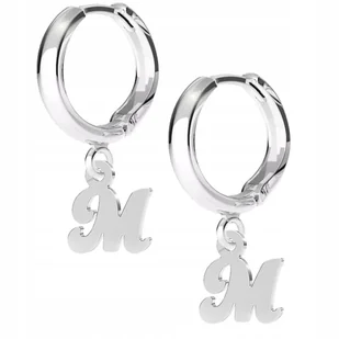 Kolczyki srebrne Literka M 925 - Kolczyki - miniaturka - grafika 1