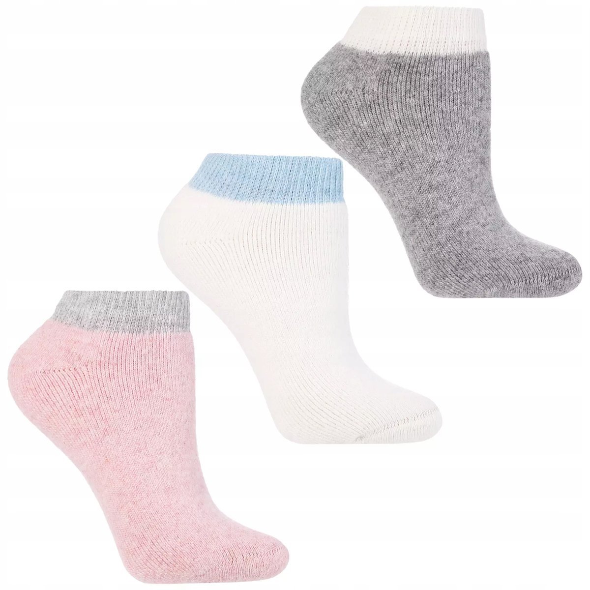 3X Niskie Stopki Damskie Ocieplane Wielokolorowe Urocze Moraj 35-38