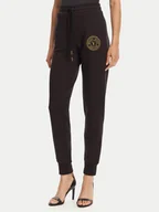 Spodnie sportowe damskie - Versace Jeans Couture Spodnie dresowe 78HAAT00 Czarny Regular Fit - miniaturka - grafika 1