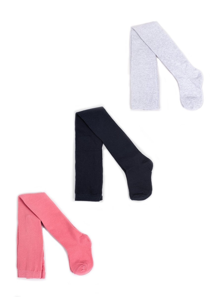 YoClub, Rajstopy dziewczęce, bawełniane gładkie, 3PAK, 80/86