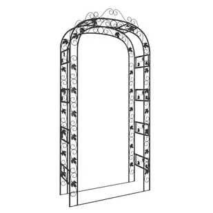 Pergola ogrodowa, czarna, 116x45x240 cm, stalowy Lumarko! - Kratki i pergole - miniaturka - grafika 1