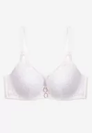 Biustonosze - Biały Koronkowy Biustonosz z Usztywnianymi Miseczkami i Odpinanymi Ramiączkami Christial - miniaturka - grafika 1