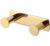 Wieszaki łazienkowe - Wieszak na ręczniki 2 haczyki listwa ścienny złoty STELLA 18.042-G - miniaturka - grafika 1