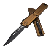 Noże - Nóż automatyczny OTF Microtech Combat Troodon Bowie Gen III Tan Aluminium, Black M390MK by Tony Marfione (1146-1TA) - miniaturka - grafika 1