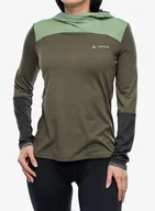 Bluzy sportowe damskie - Bluza z kapturem damska Vaude Tremalzo LS Shirt - khaki - miniaturka - grafika 1