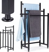 Wieszaki łazienkowe - Vilde Wieszak na ręczniki metalowy czarny - miniaturka - grafika 1