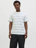 Koszulki męskie - Jack & Jones Koszulka "Birk" w kolorze błękitno-białym - miniaturka - grafika 1