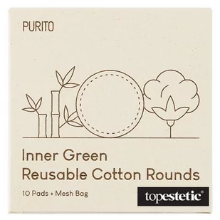 Purito Purito Inner Green Reusable Cotton Rounds Wielorazowe płatki kosmetyczne bambusowo - bawełniane 10 szt - Waciki, płatki i patyczki kosmetyczne - miniaturka - grafika 1
