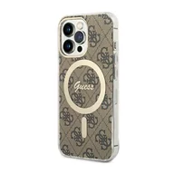 Etui i futerały do telefonów - Guess GUHMP13LH4STW iPhone 13 Pro / 13 6.1" brązowy/brown hardcase 4G MagSafe - miniaturka - grafika 1