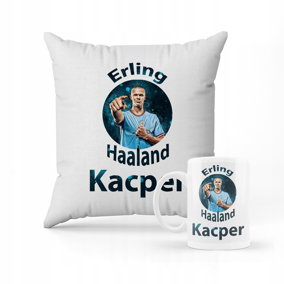ZESTAW KUBEK + PODUSZKA ERLING HAALAND + IMIĘ #5