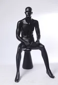 Manekiny wystawowe - QT10-8 czarny abstrakcyjny manekin siedzący manekin męski matowy - miniaturka - grafika 1