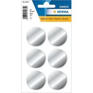 Etykiety do drukarek - HERMA 15075 srebrne etykiety, okrągłe (Ø 32 mm, 3 arkusze, papier metalowy, matowy), samoprzylepne, permanentne naklejki na prezenty do ręcznego opisania, 18 samoprzylepnych etykiet - miniaturka - grafika 1