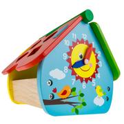 Sortery dla dzieci - KinderSafe Drewniany domek Kostka Sorter + klocki 6962 - miniaturka - grafika 1